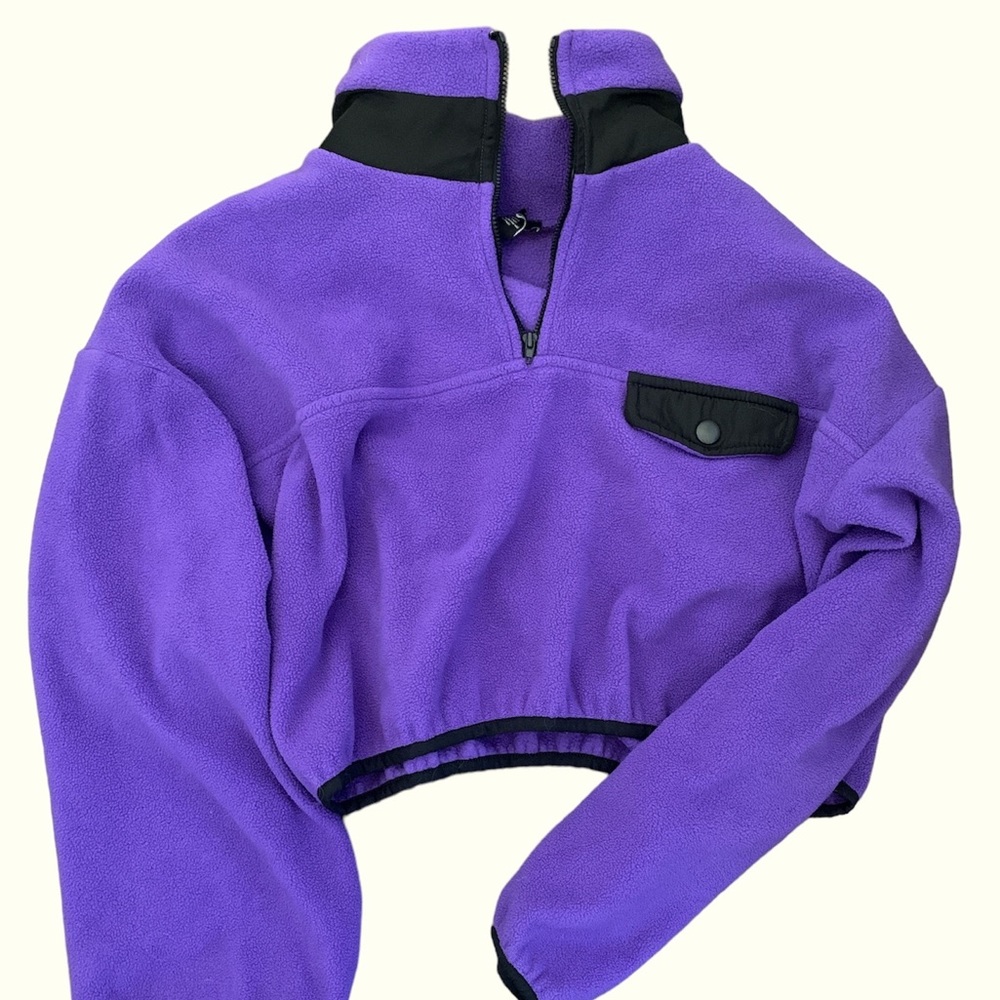 Purple fleece crop top
